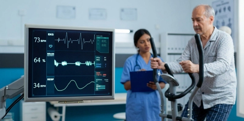 Illustration representing diagnostic cardiology and advanced cardiac investigations