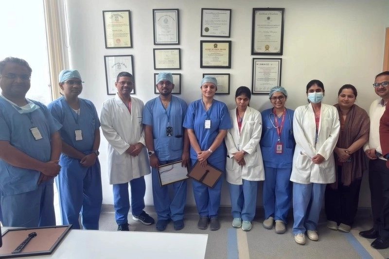 Dr. Mausam Mody with the clinical team following a professional training and recognition program