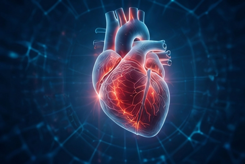 Illustration representing the diagnosis and treatment of heart failure