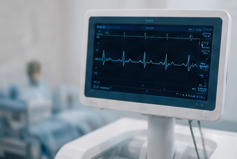 Illustration representing the diagnosis and treatment of heart rhythm disorders