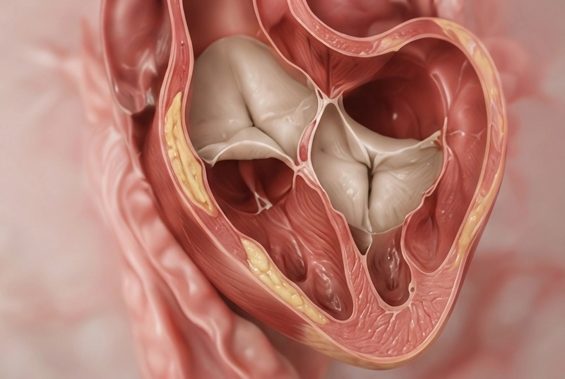 Illustration representing the diagnosis and treatment of structural heart disease