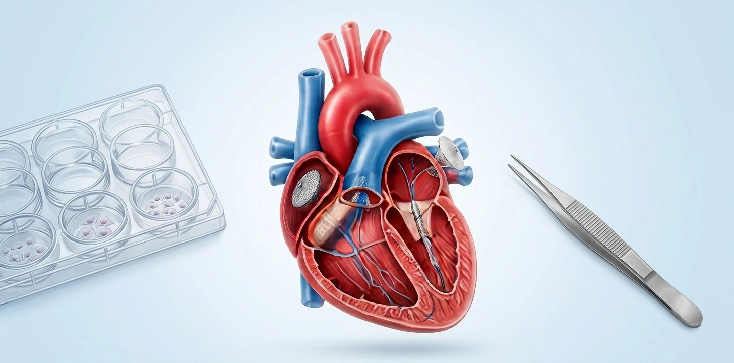 Illustration representing minimally invasive treatment for structural heart disease